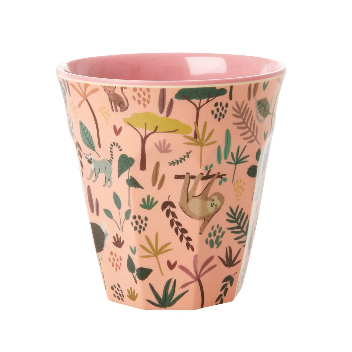 Rice melaminkopp medium Coral-Jungle animals | Skandinavisk Design | Dricksglas | Rosa
