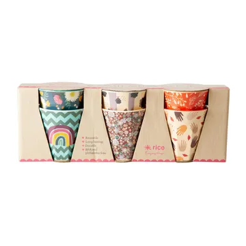 Rice melaminkopp small 6-pack - Disco ball-prints - RICE