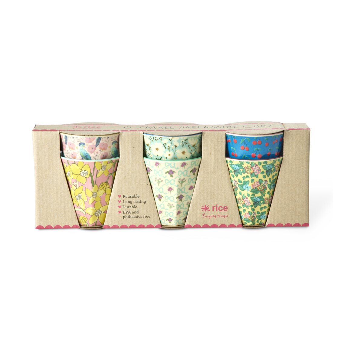 Rice melaminkopp small 6-pack Show youre true colors prints