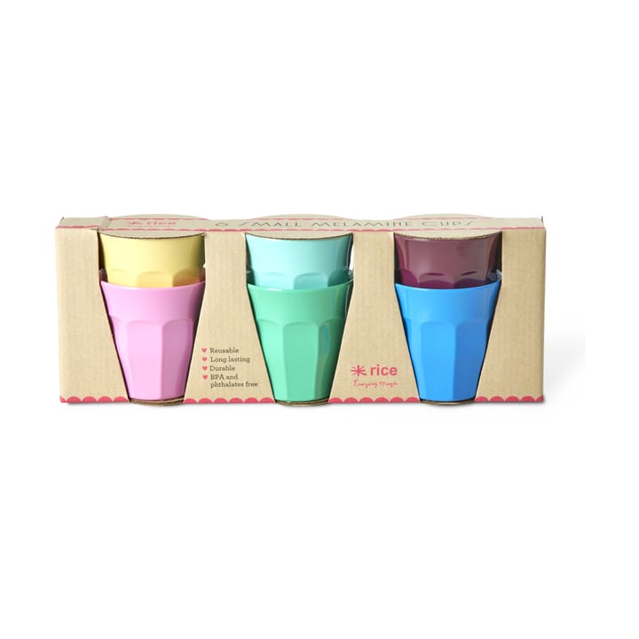 Rice melaminkopp small 6-pack - Show youre true colors - RICE