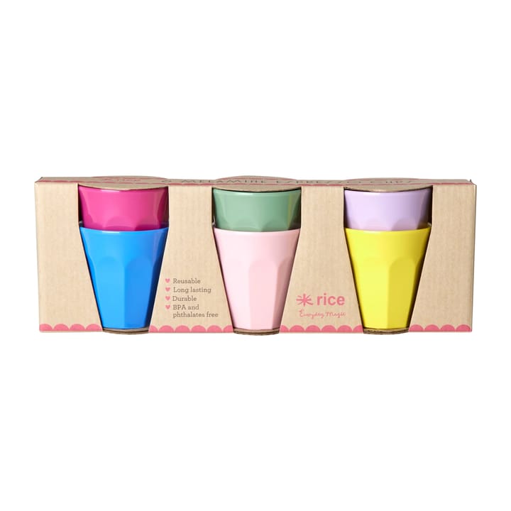 Rice melaminkopp xsmall 6-pack, Multicolor RICE