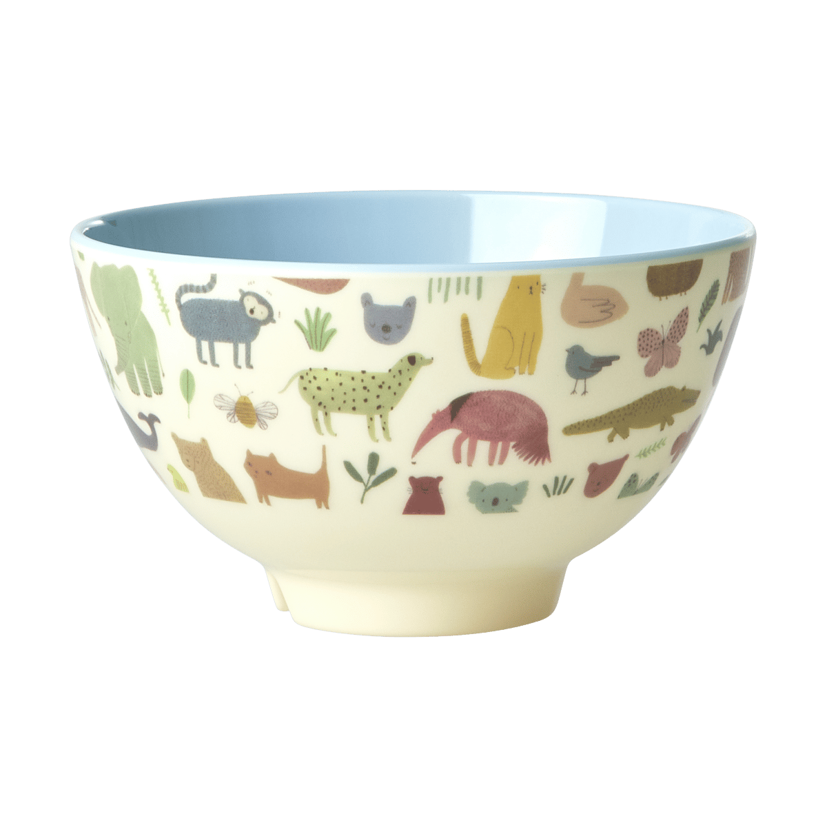 Rice melaminskål small Sweet Jungle Print-Soft blue