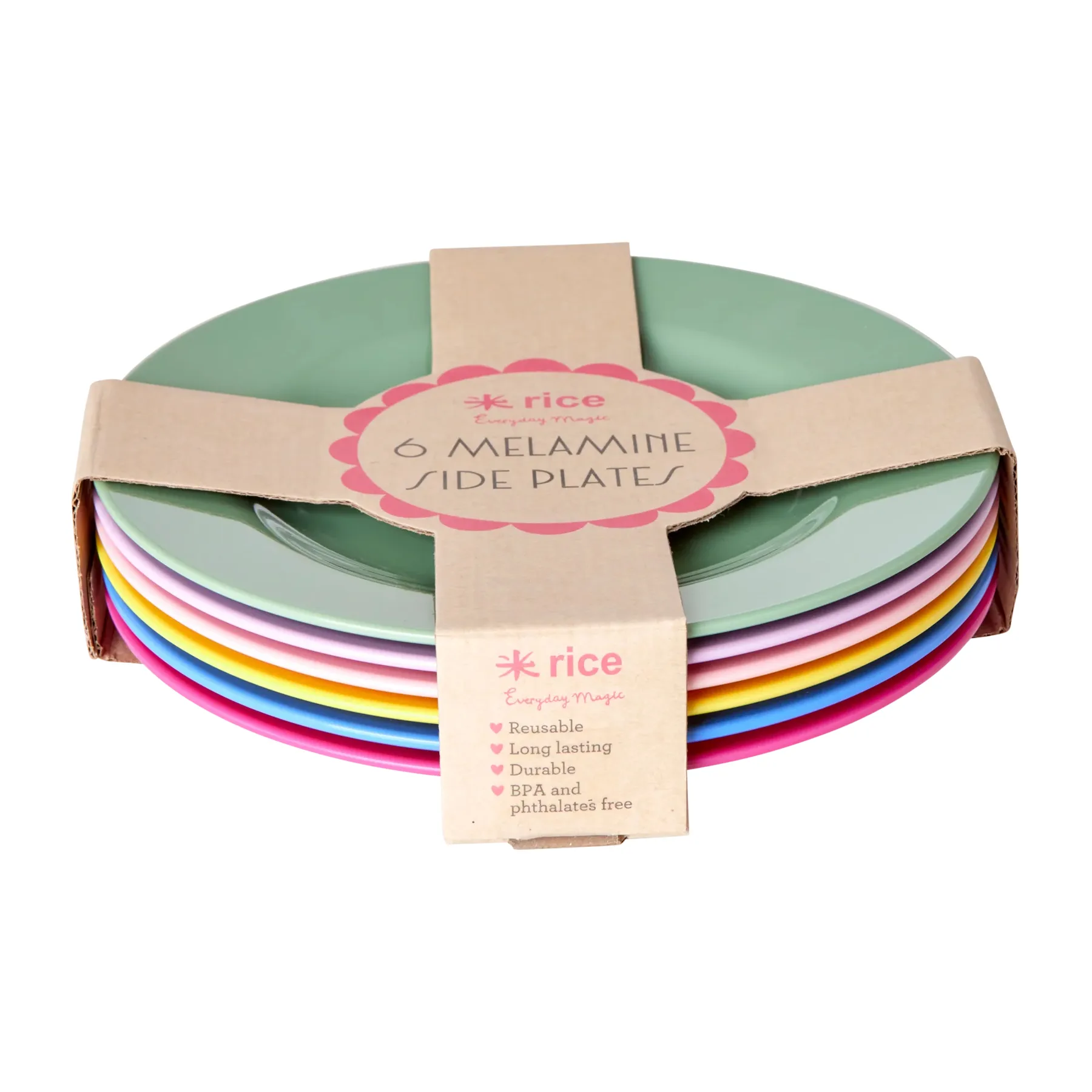 Rice melamintallrik Ø20 cm 6-pack, Multicolor RICE