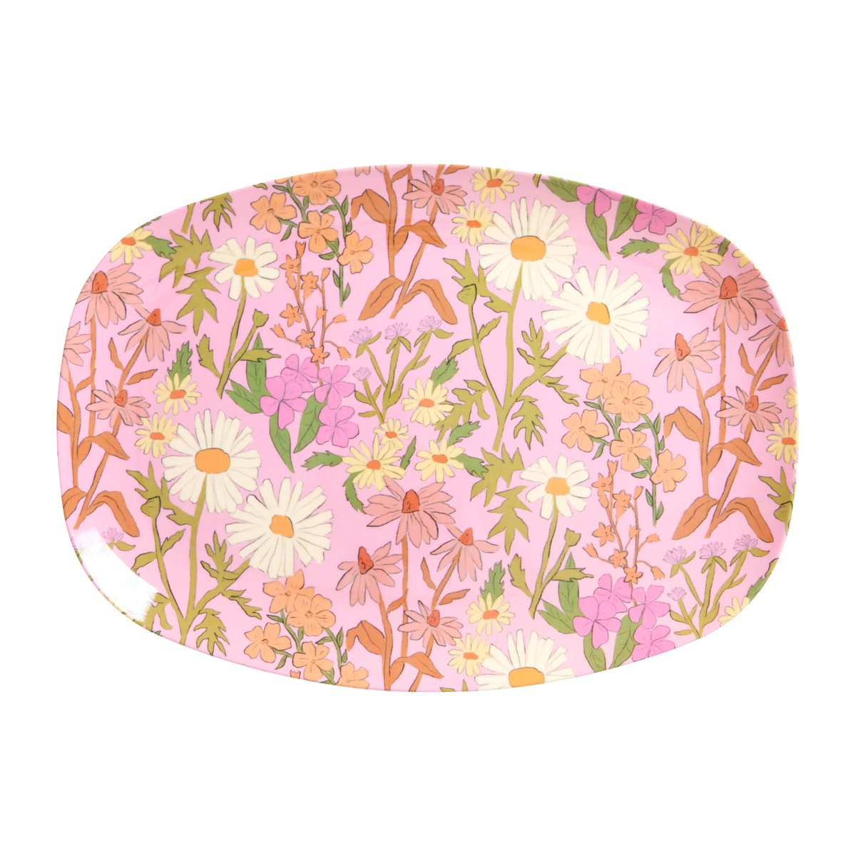 Rice melamintallrik 22x30 cm Daisy dearest | Skandinavisk Design | Mattallrikar | Multi