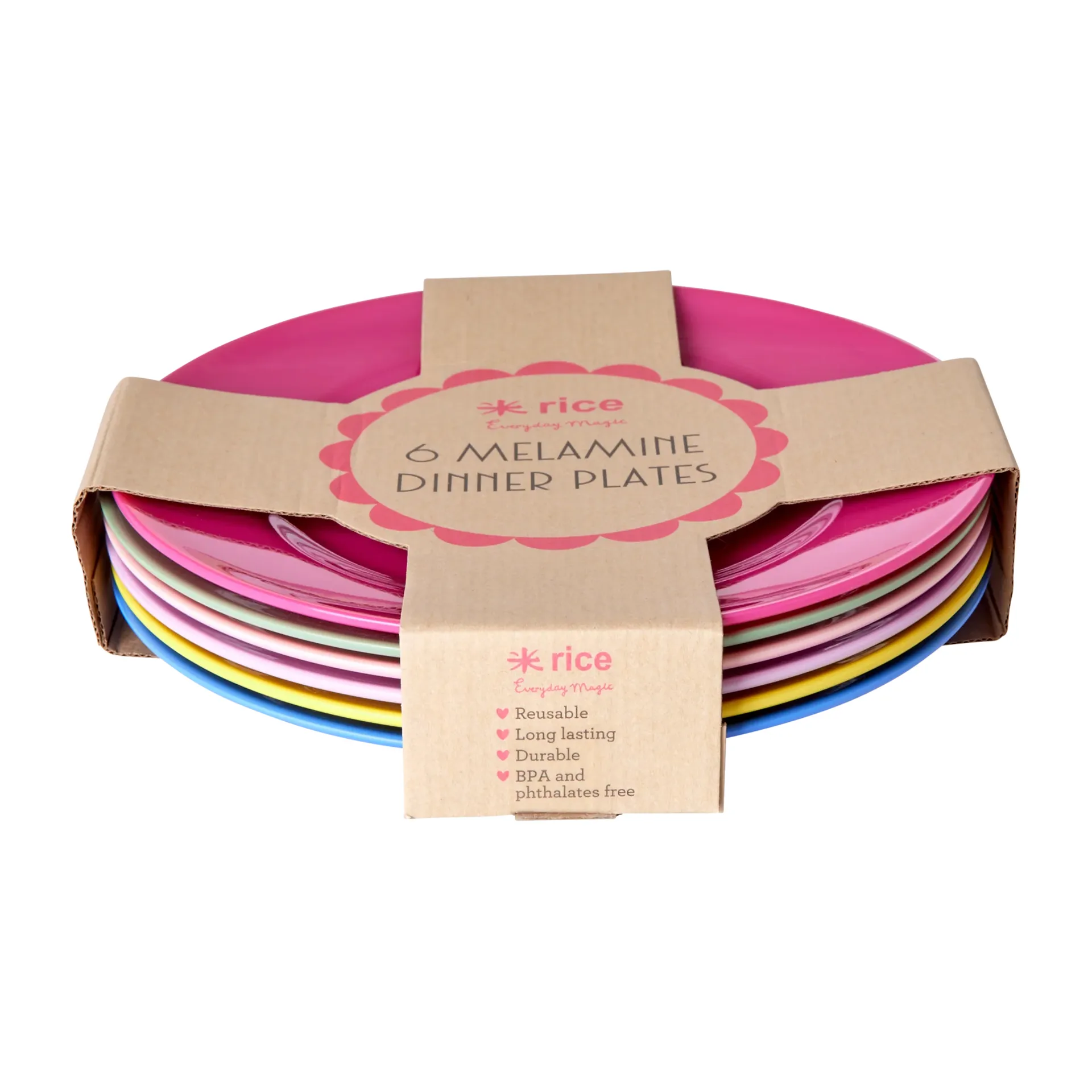 Rice melamintallrik Ø26 cm 6 delar, Multicolor RICE