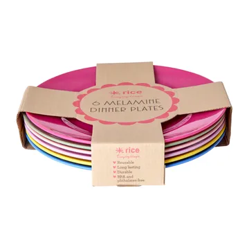 Rice melamintallrik Ø26 cm 6 delar - Multicolor - RICE
