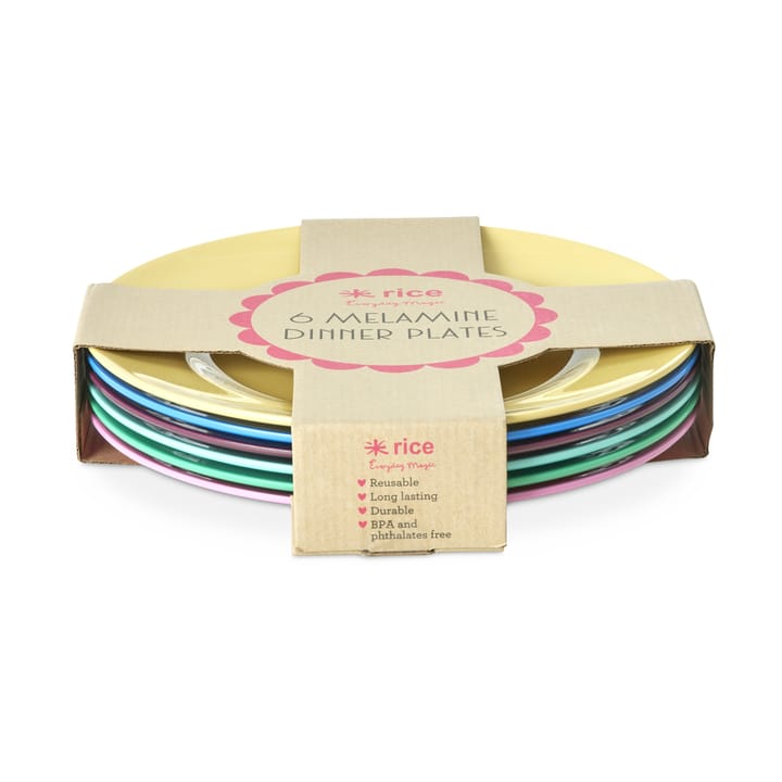 Rice melamintallrik Ø26 cm 6-pack - Show youre true colors - RICE