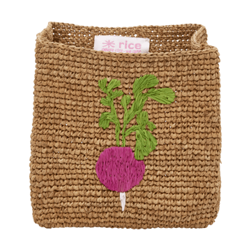 Rice raffia förvaringskorg 2 delar - Radish Embroidery-Tea - RICE