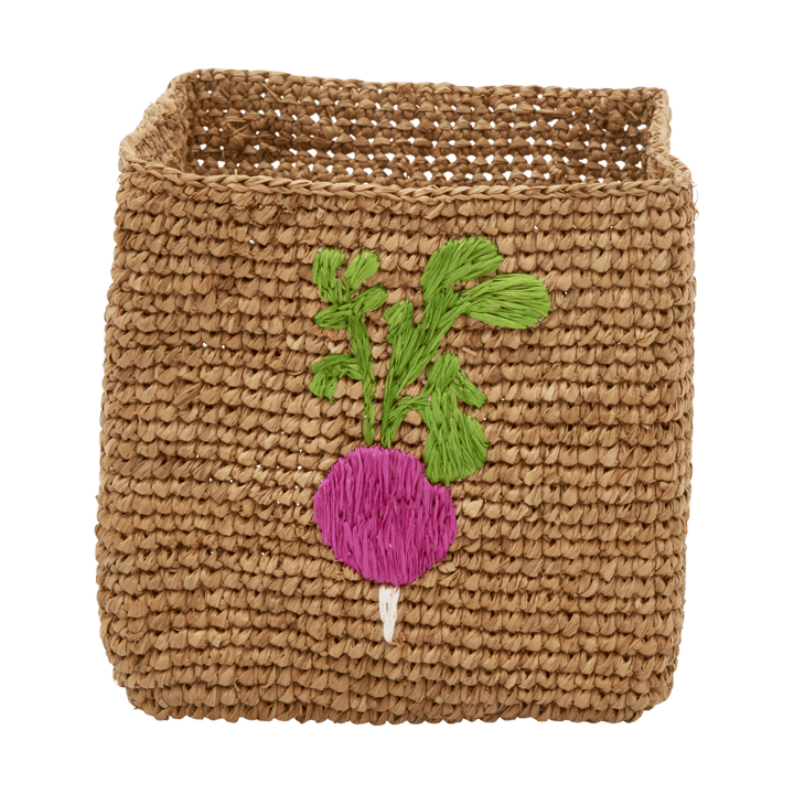 Rice raffia förvaringskorg 2 delar - Radish Embroidery-Tea - RICE