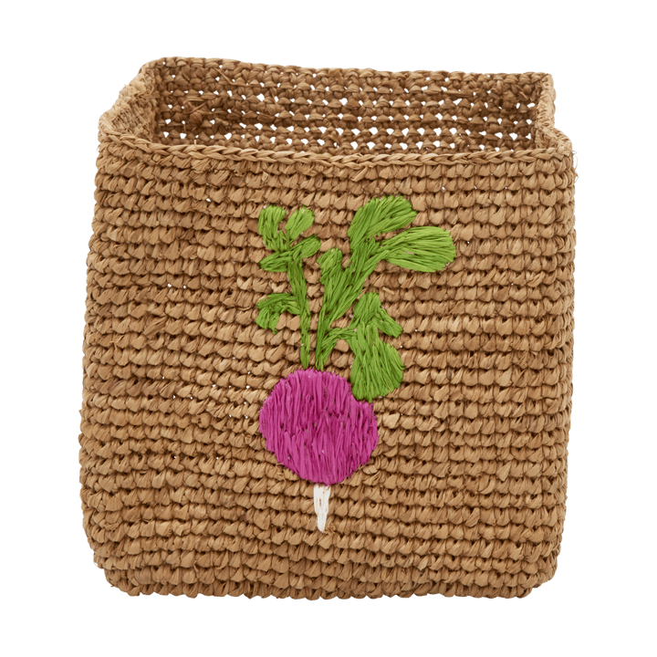 Rice raffia förvaringskorg 2 delar, Radish Embroidery-Tea RICE