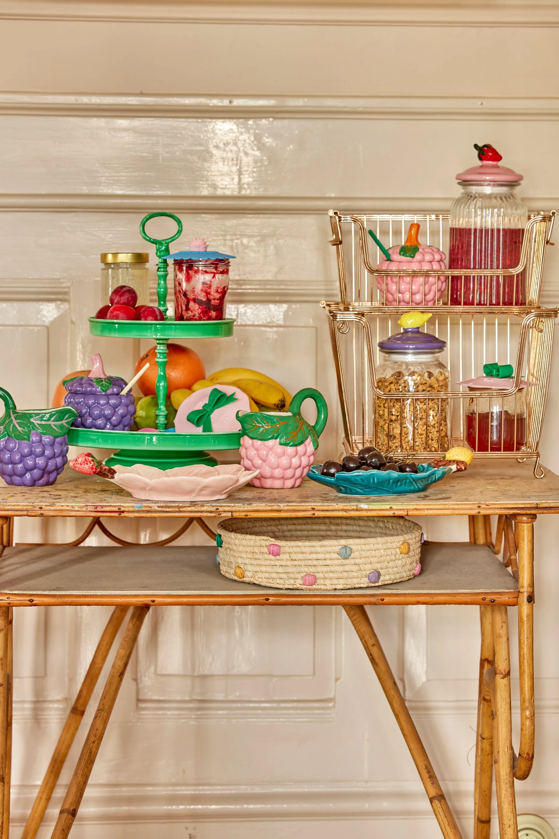 Rice raffia förvaringskorg låg Ø25 cm, Natural RICE