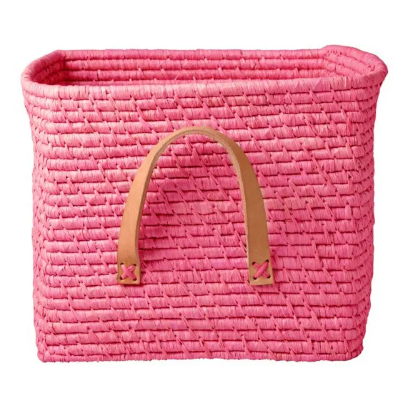 Rice raffia förvaringskorg, Rosa RICE