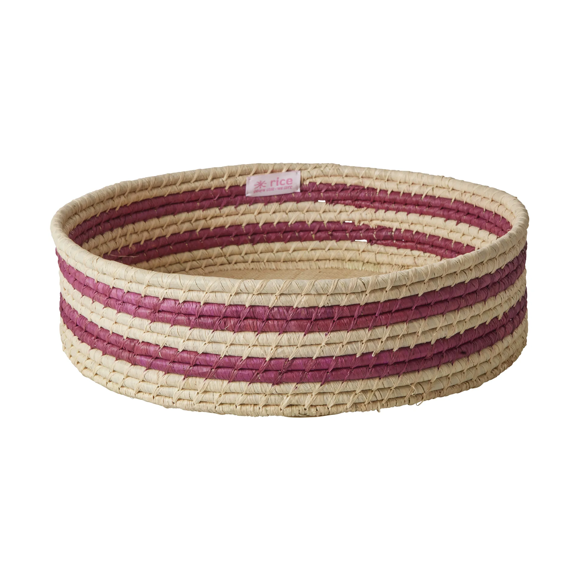 Rice raffia rund förvaringskorg large, Aubergine RICE
