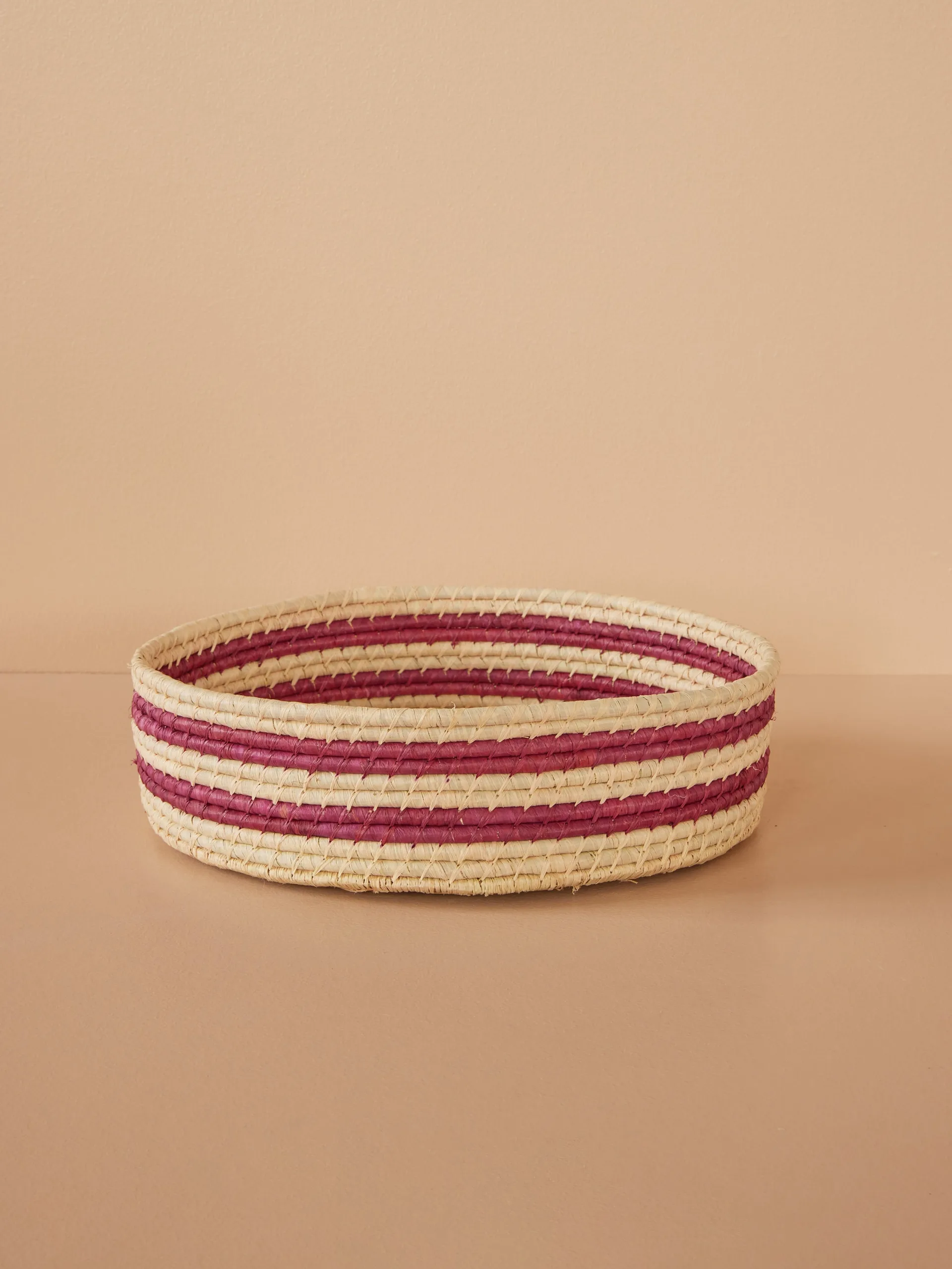 Rice raffia rund förvaringskorg large, Aubergine RICE