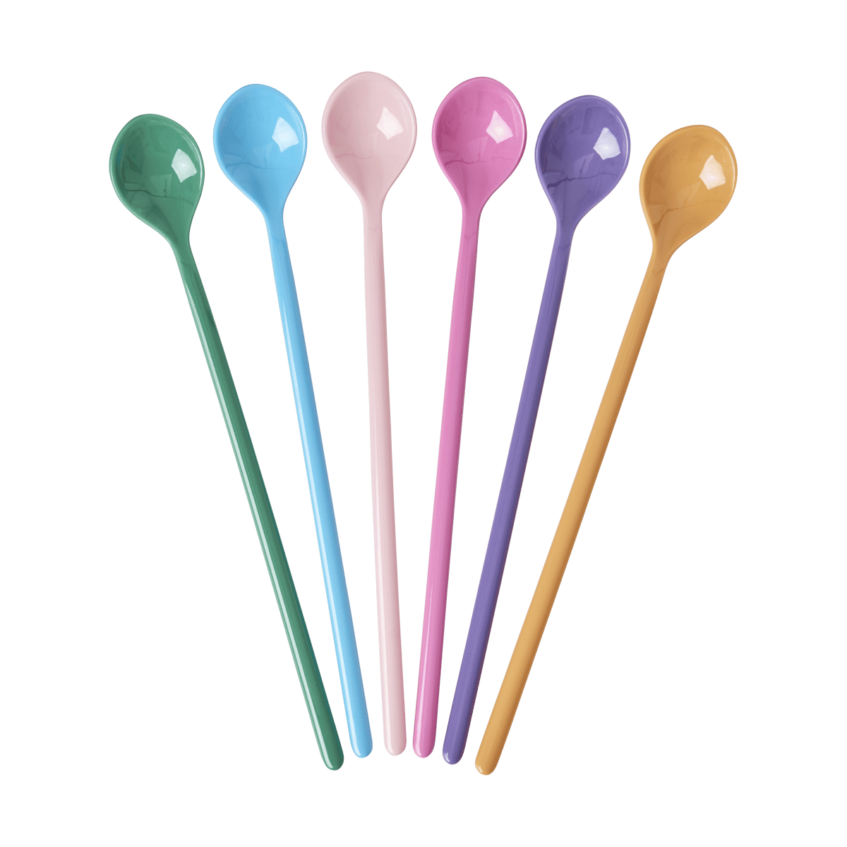 Rice sked lång melamin 6-pack La Joie de Vivre | Skandinavisk Design | Dessertbestick | Multi