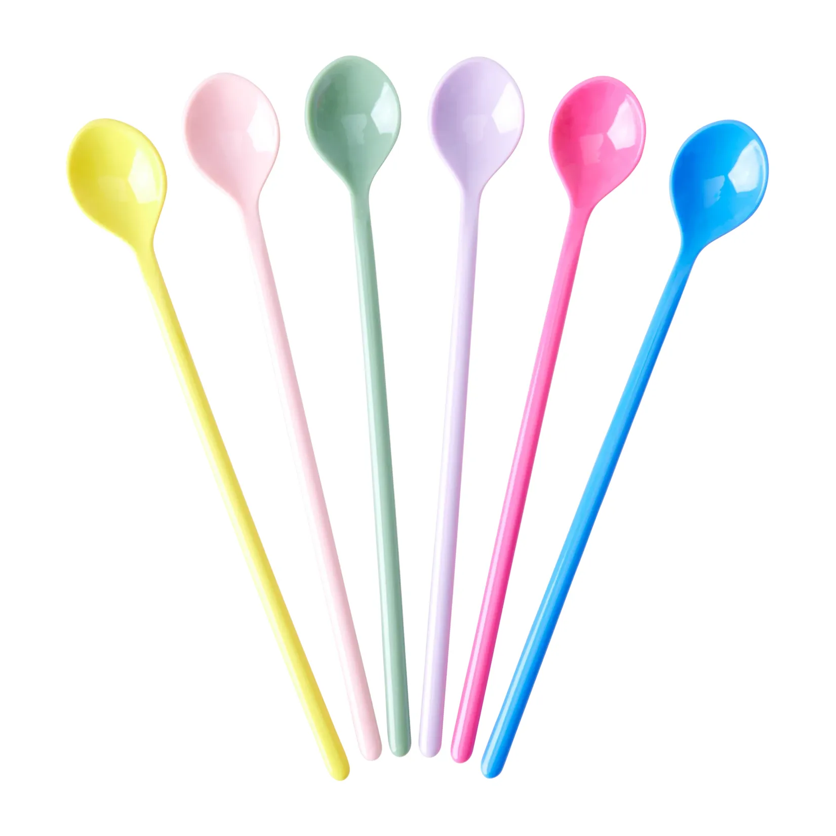 Rice sked lång melamin 6-pack, Multicolor RICE