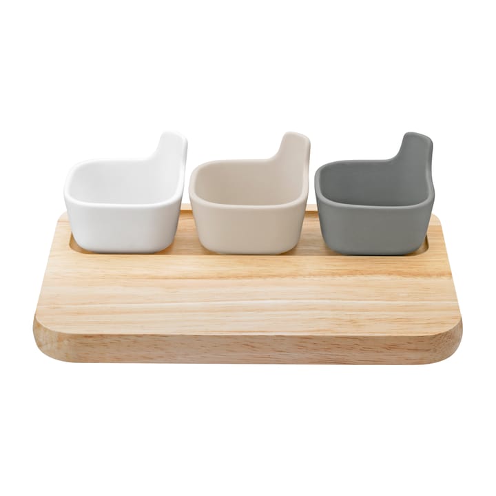 TAPAS serveringsset, Vit-beige-grå RIG-TIG