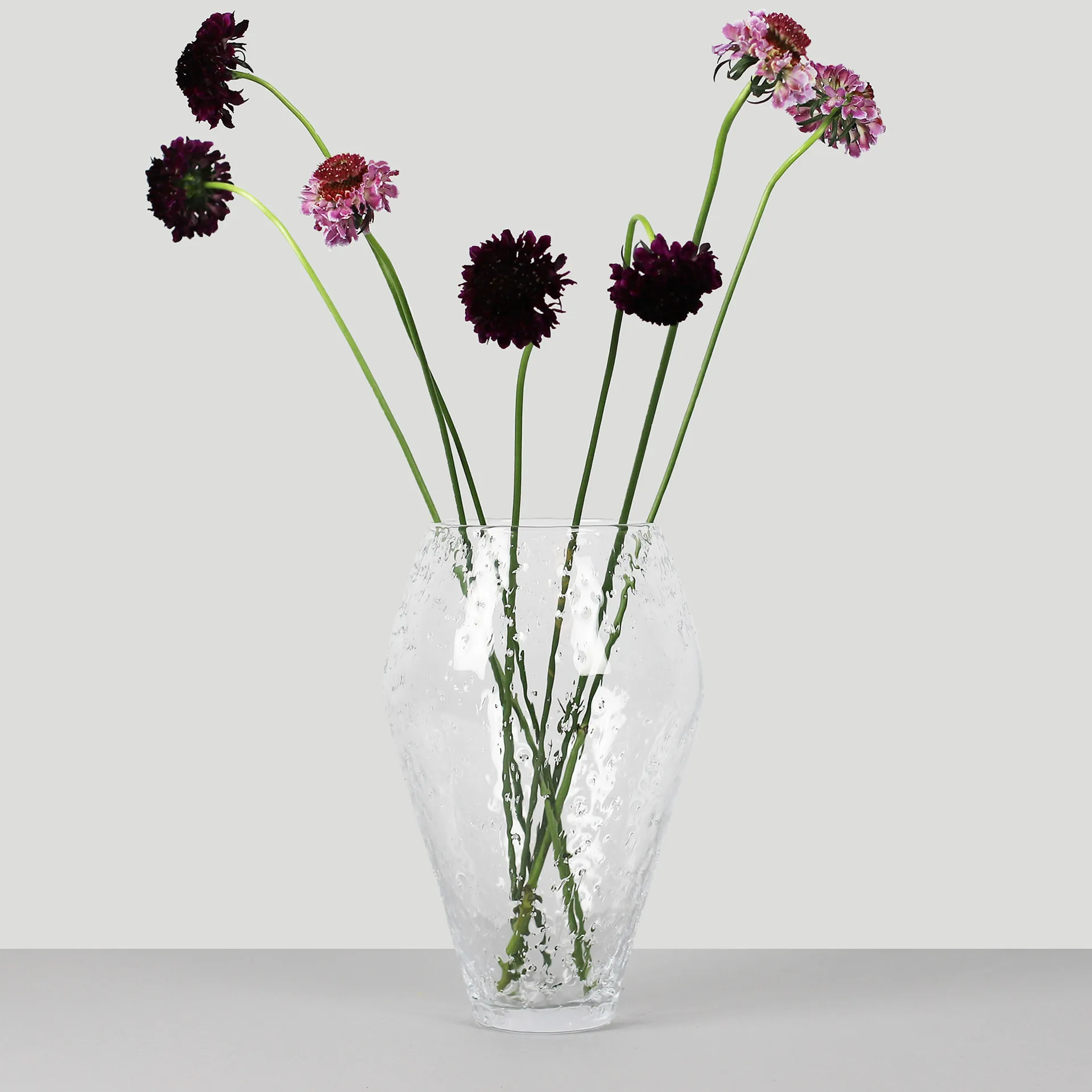Crushed glasvas large, Clear Ro Collection