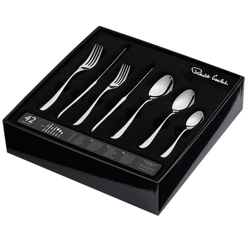 Robert Welch Arden Bright bestickset 42 delar | Skandinavisk Design | Bestickset | Silverfärgad
