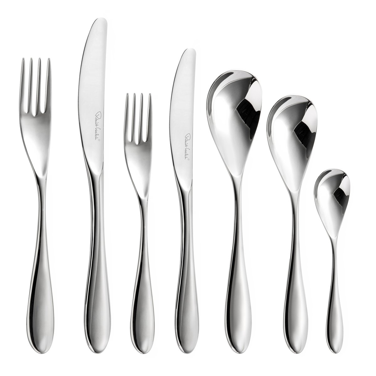 Robert Welch Bourton Bright bestickset 42 delar | Skandinavisk Design | Bestickset | Silverfärgad