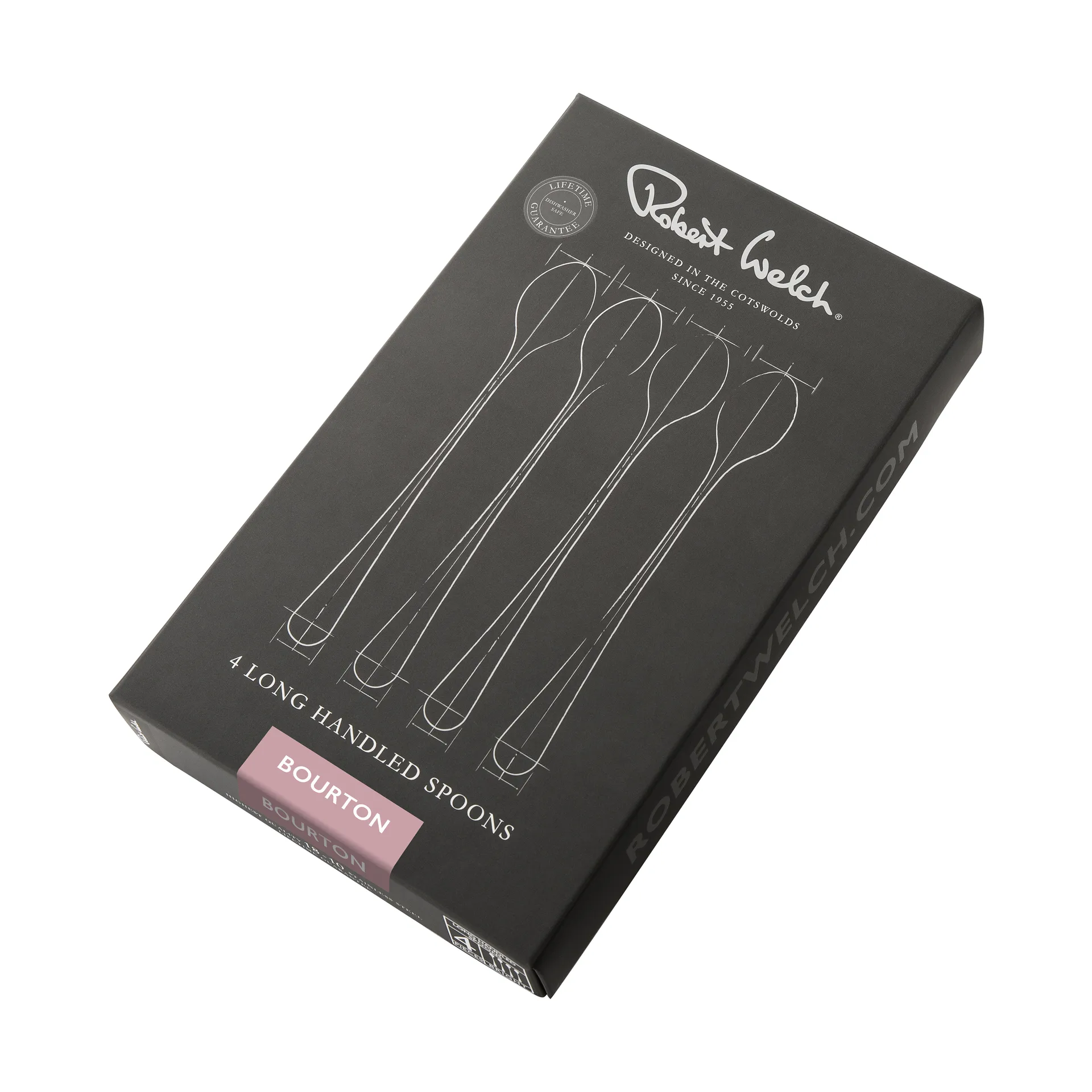 Bourton Bright lattesked 4-pack, Rostfritt stål Robert Welch