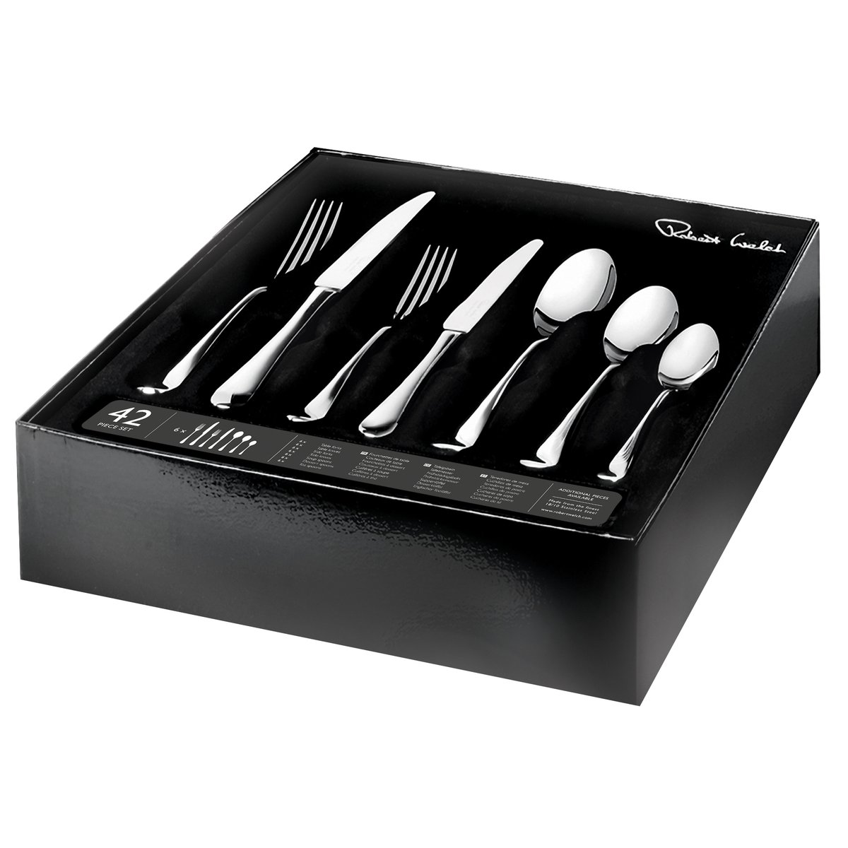 Robert Welch Radford bestickset blank 42 delar | Skandinavisk Design | Bestickset | Silverfärgad