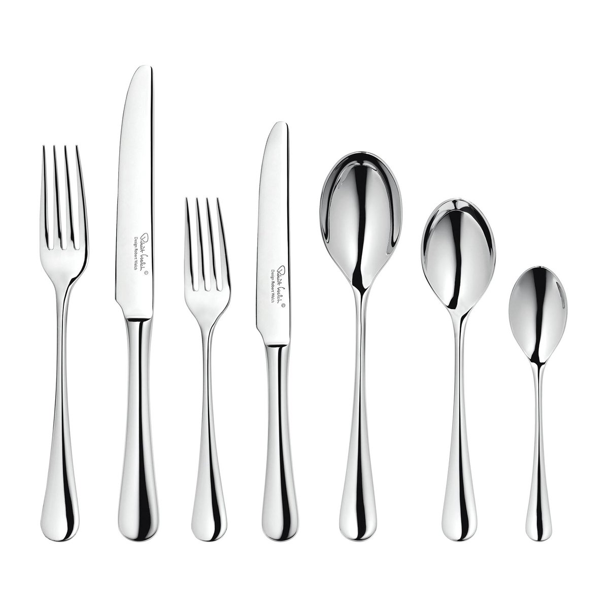 Robert Welch Radford bestickset blank 56 delar | Skandinavisk Design | Bestickset | Silverfärgad
