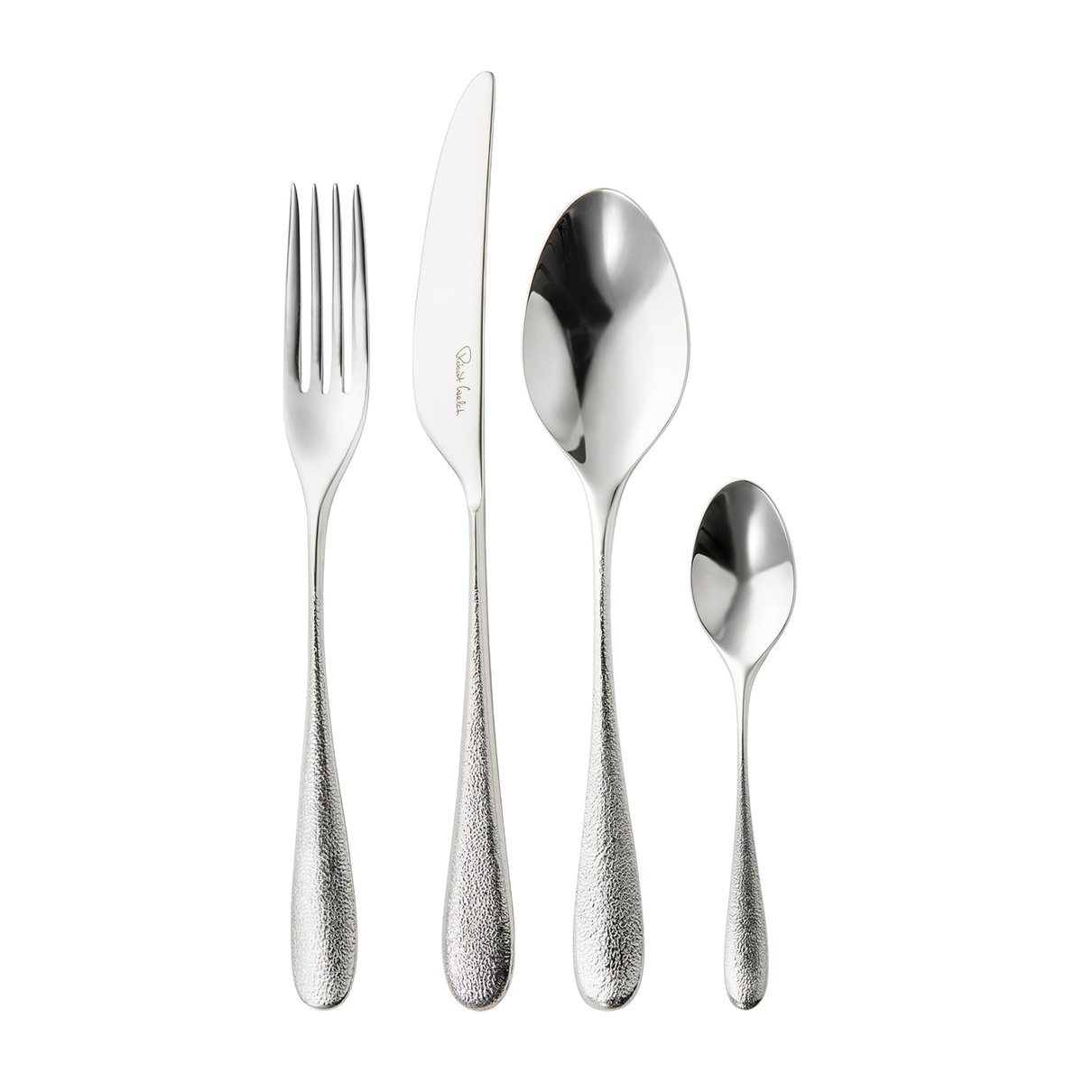 Robert Welch Sandstone bestickset blank 24 delar | Skandinavisk Design | Bestickset | Silverfärgad