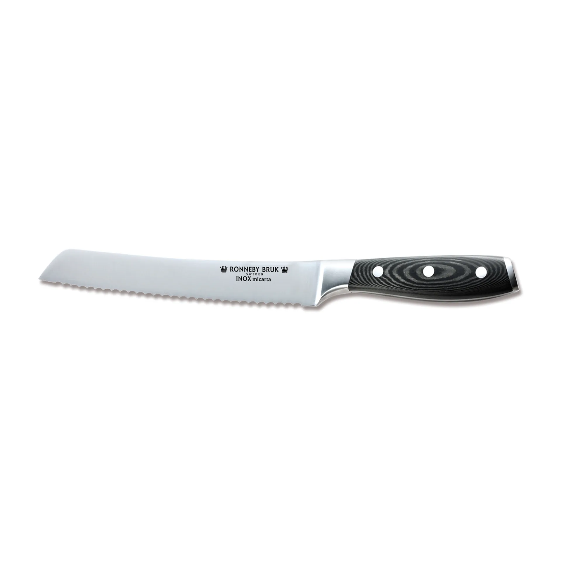 Inox brödkniv 20 cm, Rostfritt stål-Micarta Ronneby Bruk