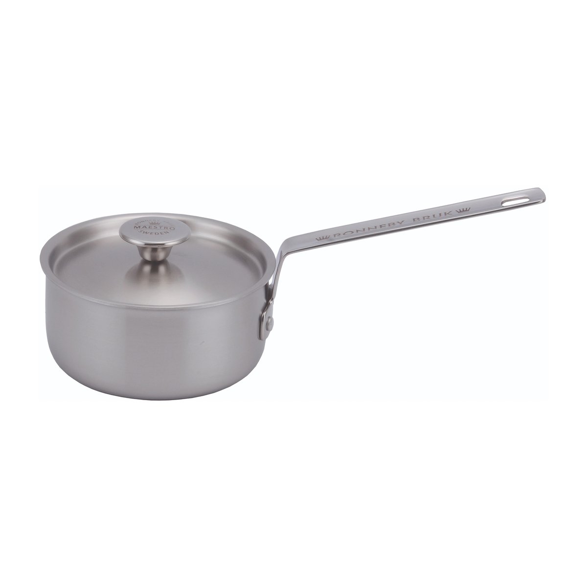 Ronneby Bruk Inox kastrull rostfri med lock 1,2 l | Skandinavisk Design | Kastruller | Silverfärgad