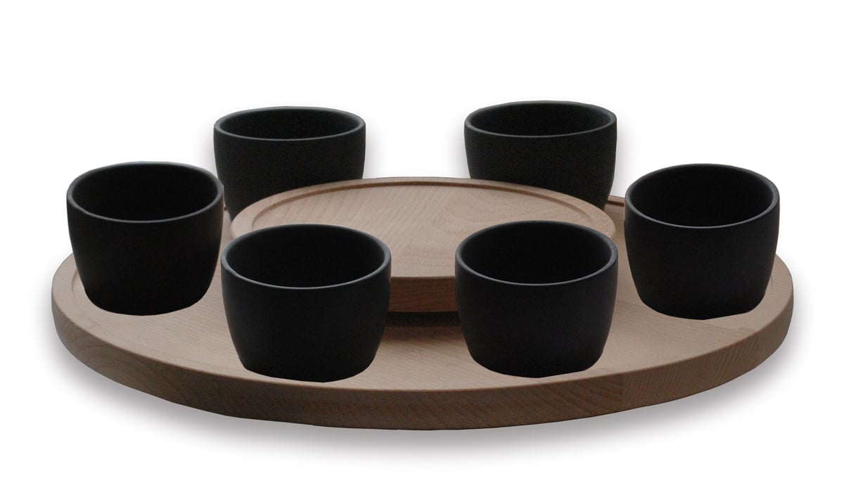 Ronneby Bruk fonduekarusell 6-pack Svart | Skandinavisk Design | Övriga kokkärl | Brun