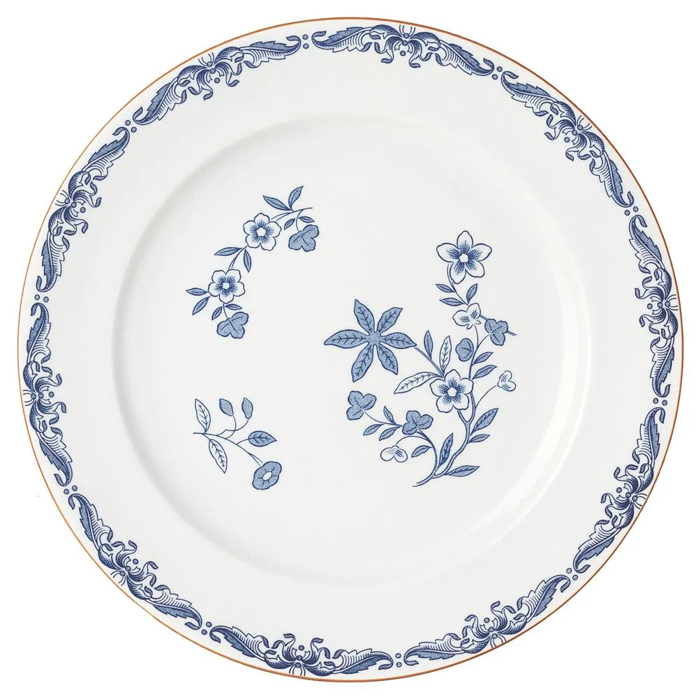 Ostindia tallrik flat, Blå, 27 cm