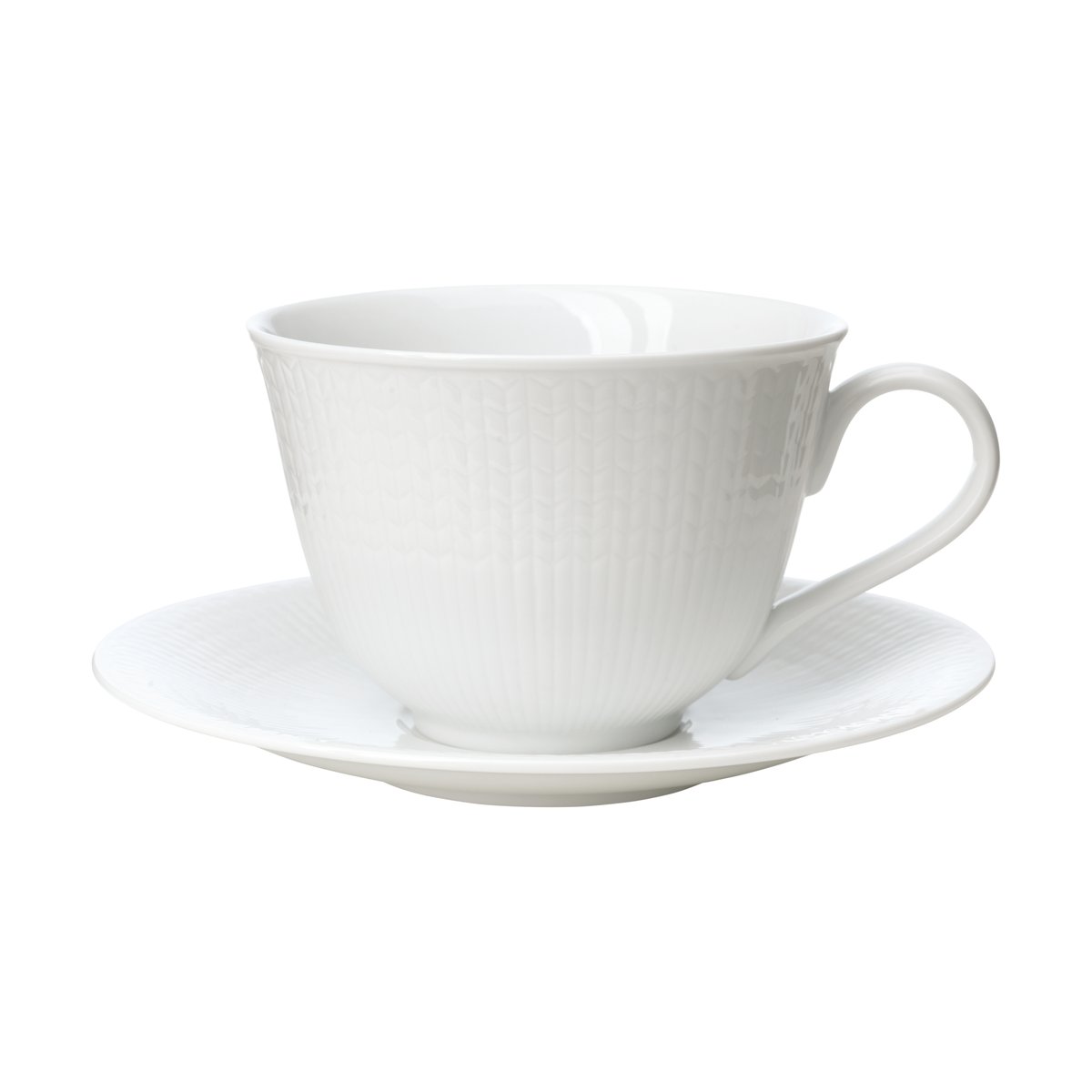 Rörstrand Swedish Grace kopp med fat 45 cl Snö | Skandinavisk Design | Kaffekoppar | Vit