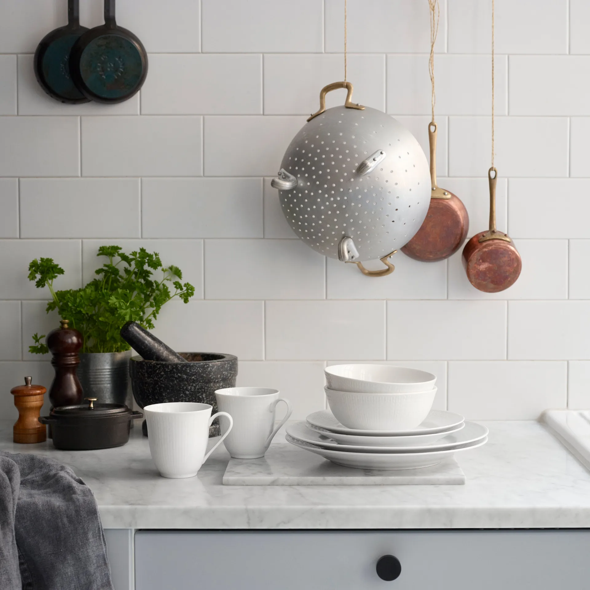 Swedish Grace tallrik Ø21 cm 8-pack - Snö (vit) Rörstrand