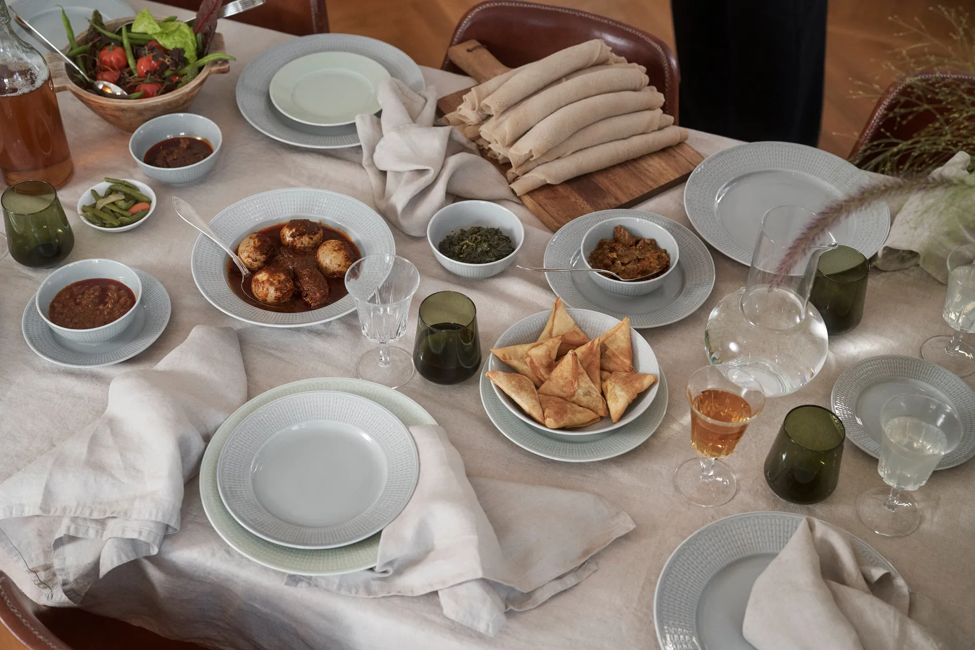 Swedish Grace tallrik Ø21 cm 8-pack - Snö (vit) Rörstrand