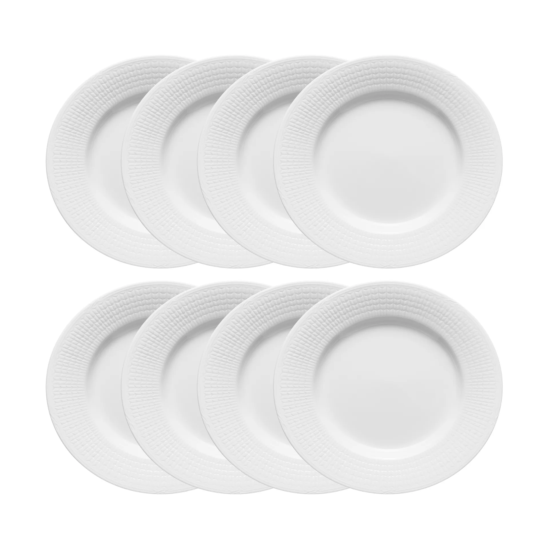 Swedish Grace tallrik Ø24 cm 8-pack - Snö (vit),  Rörstrand