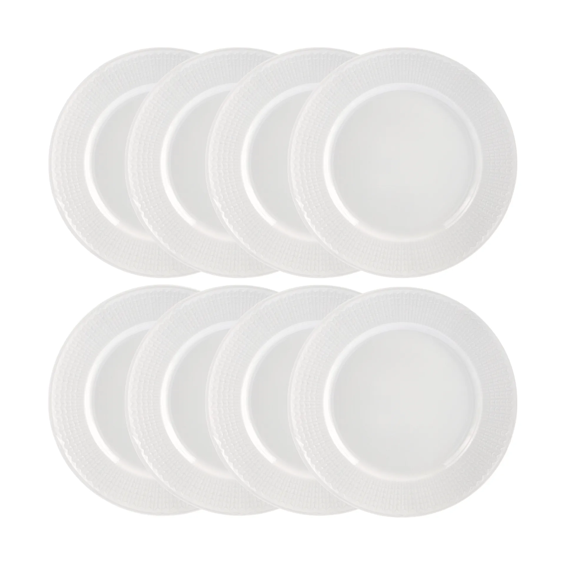 Swedish Grace tallrik Ø27 cm 8-pack - Snö (vit),  Rörstrand
