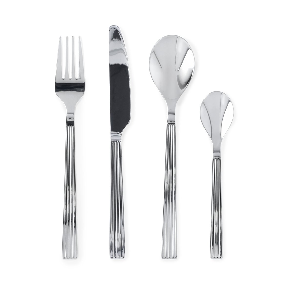 Rosendahl Grand Cru Nouveau bestickset 16 delar | Skandinavisk Design | Bestickset | Silverfärgad