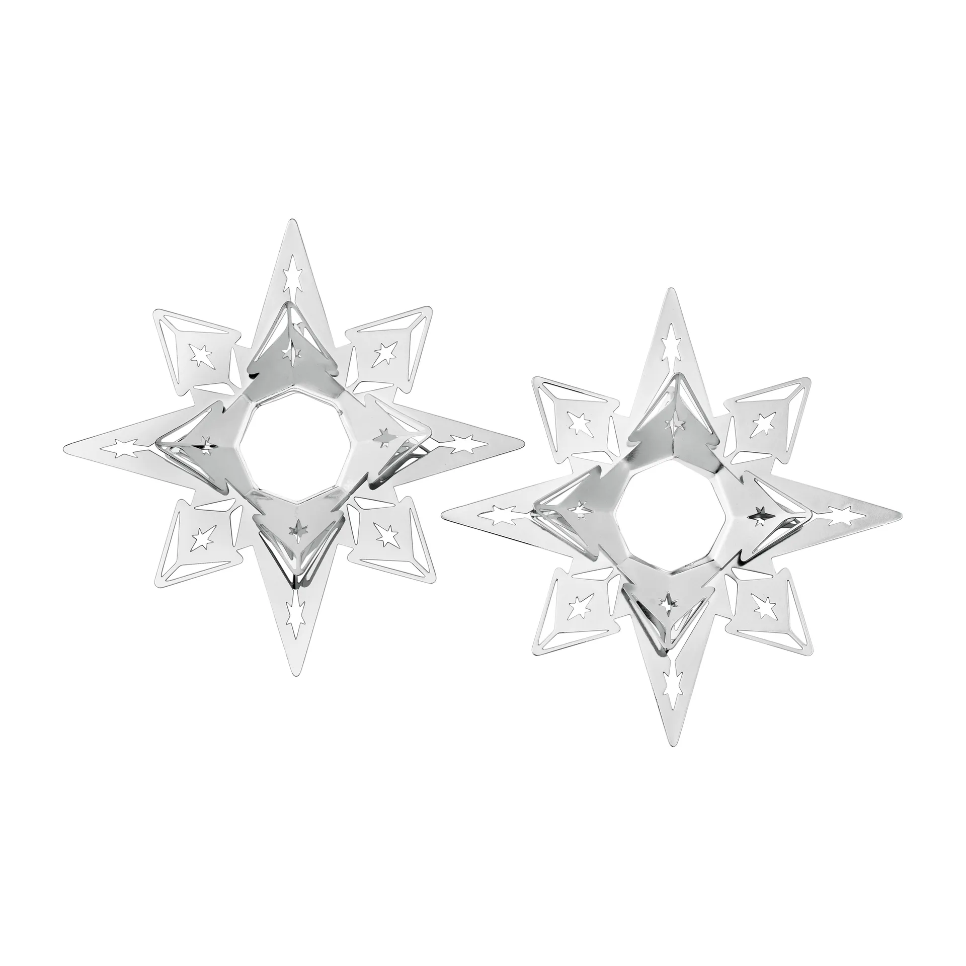 Karen Blixen ljusmanschett stjärna 3 cm 2-pack, Försilvrad Rosendahl