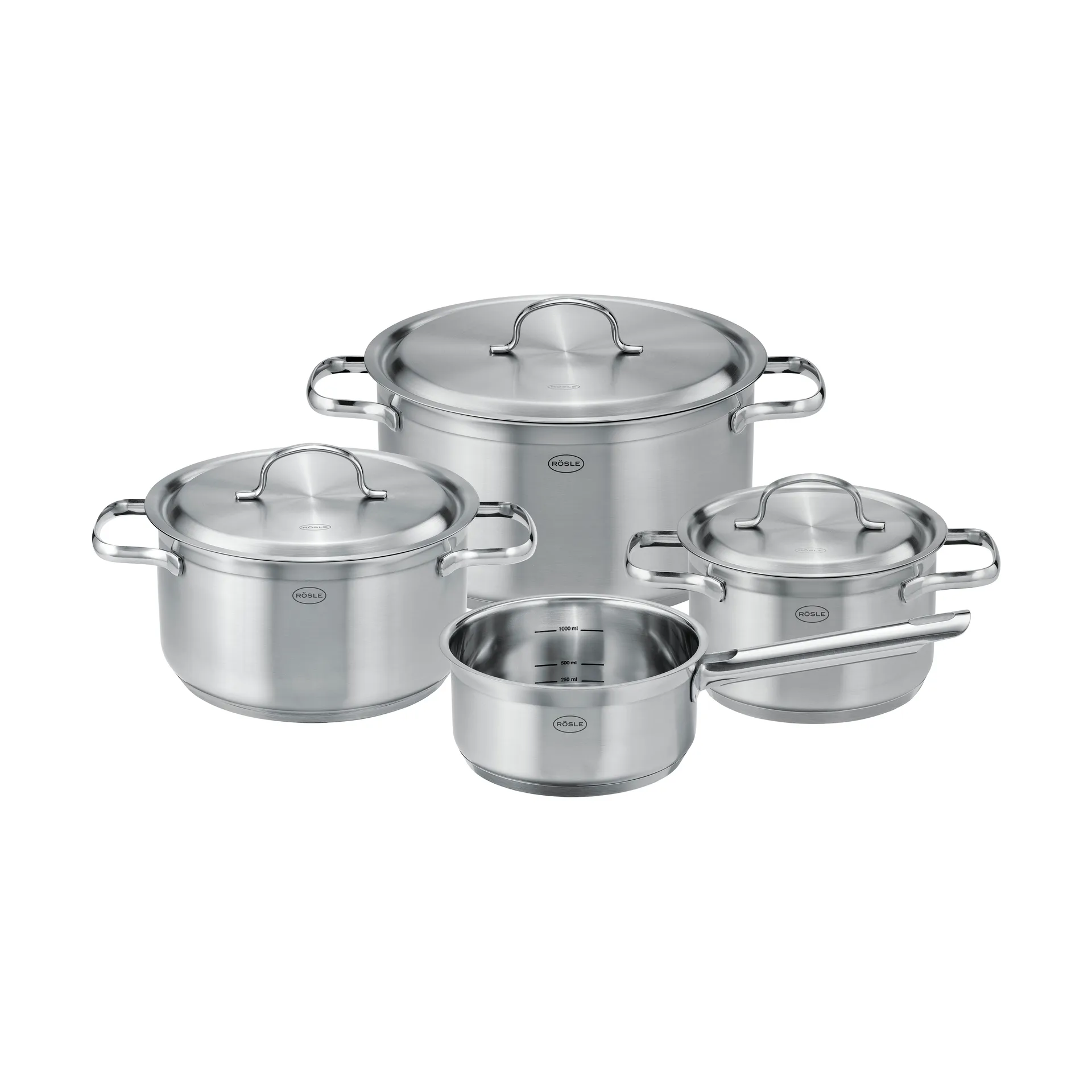 PureElements gryset med lock 7 delar, Rostfritt stål Rösle