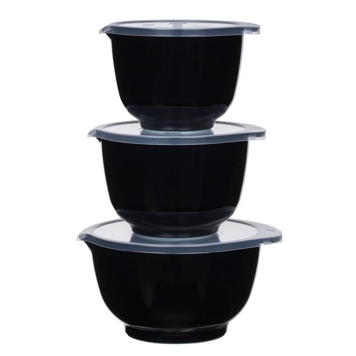 Margrethe skålset med lock 3-pack - Svart - Rosti