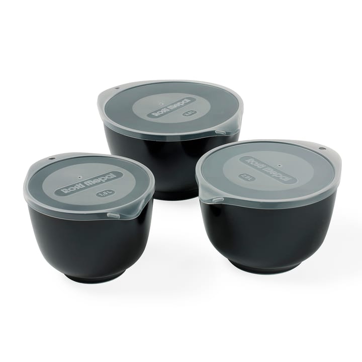 Margrethe skålset med lock 3-pack - Svart - Rosti