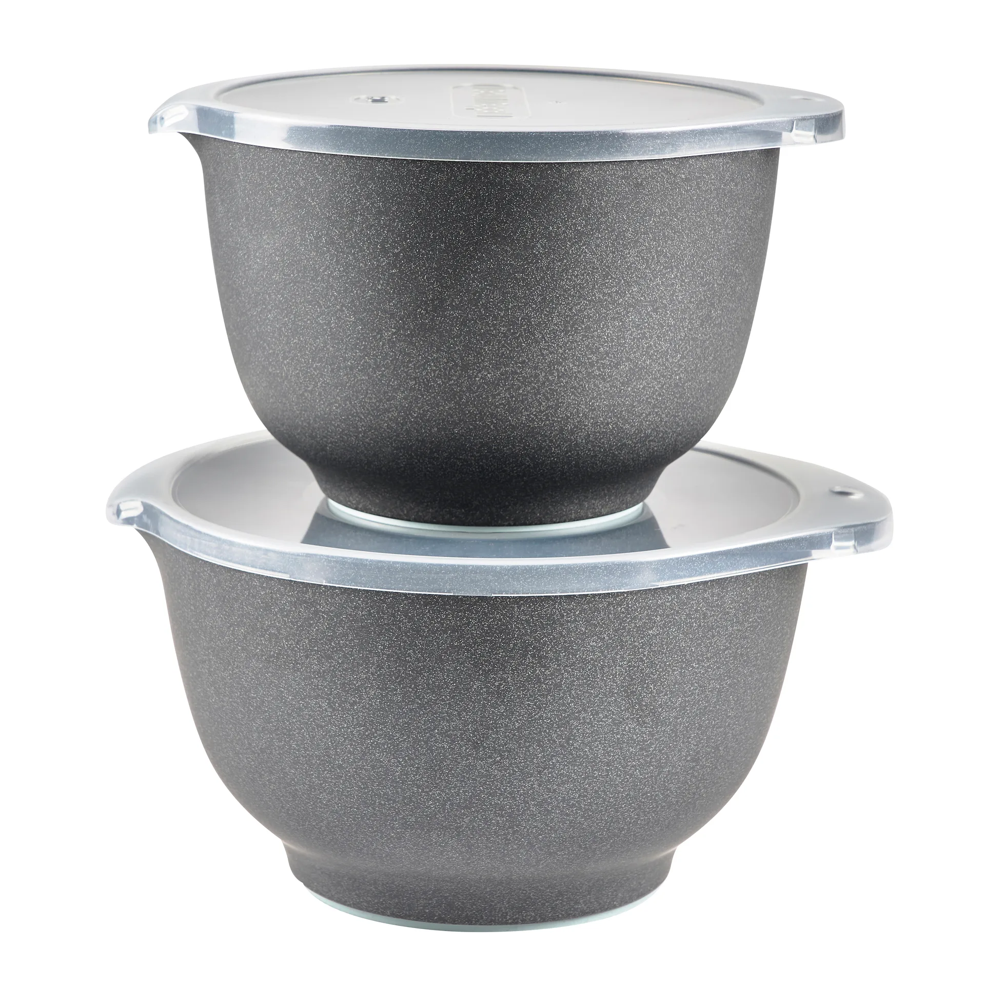 Margrethe skålset med lock matt 2-pack, Pebble svart Rosti