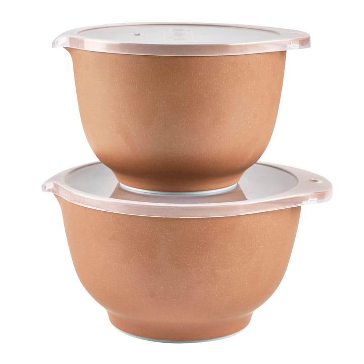 Margrethe skålset med lock matt 2-pack - Pebble terra - Rosti