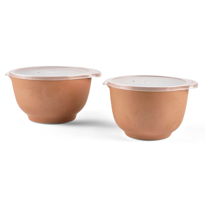 Margrethe skålset med lock matt 2-pack, Pebble terra Rosti