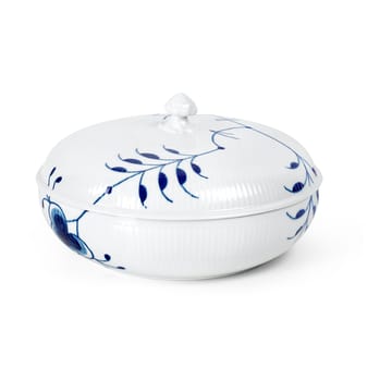 Blå Mega Riflet skål med lock - 130 cl - Royal Copenhagen
