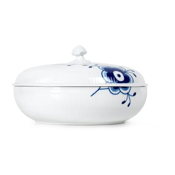 Blå Mega Riflet skål med lock - 130 cl - Royal Copenhagen