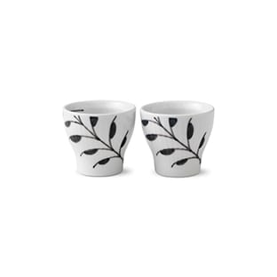 Black Fluted Mega äggkopp 2-pack - 4,8 cm - Royal Copenhagen