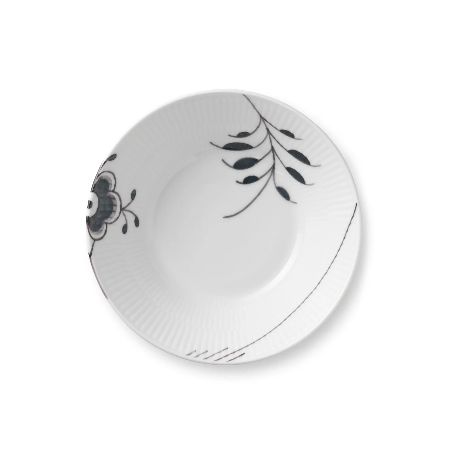 Black Fluted Mega djup tallrik, Ø 17 cm Royal Copenhagen