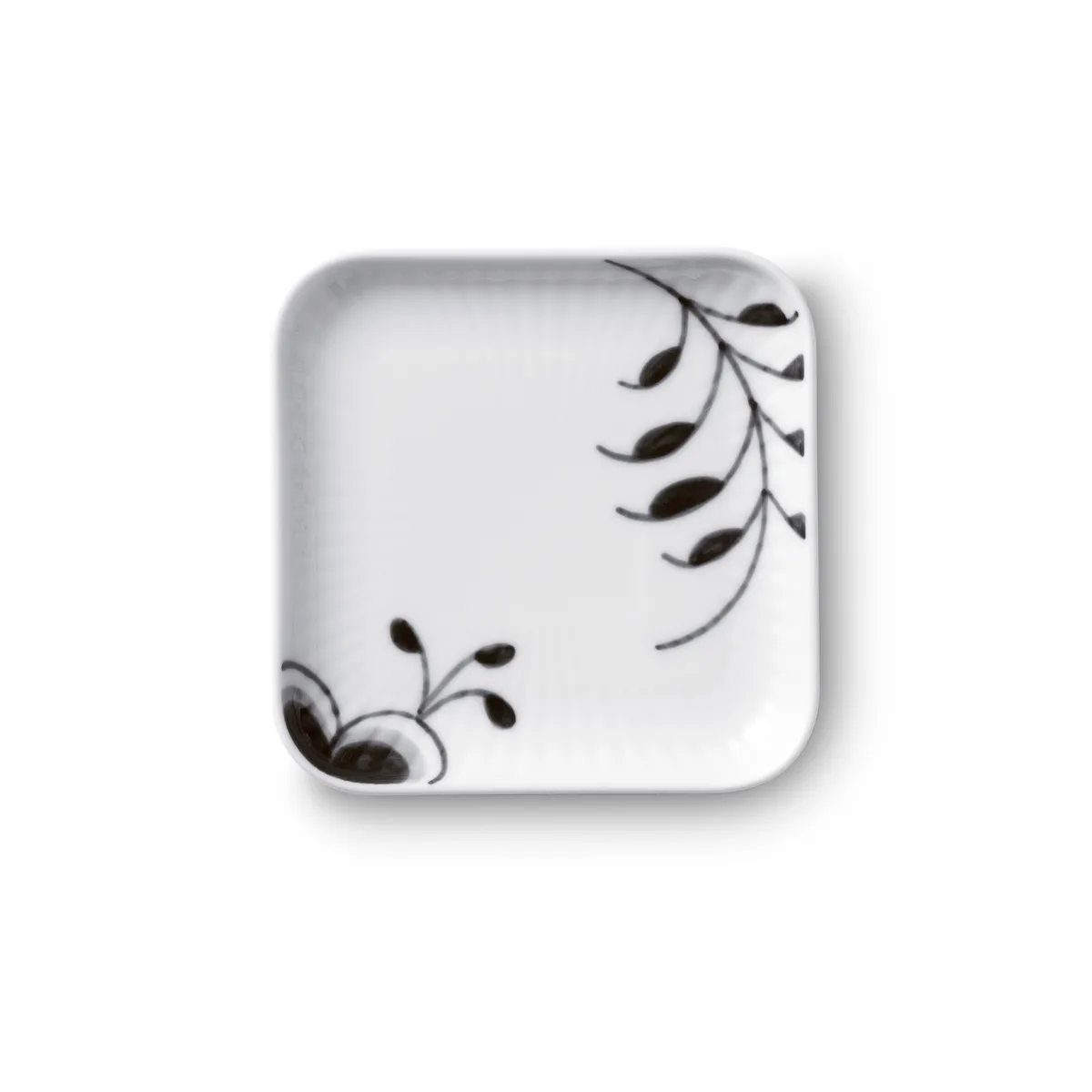 Royal Copenhagen Black Fluted Mega kvadratisk tallrik 9x9 cm